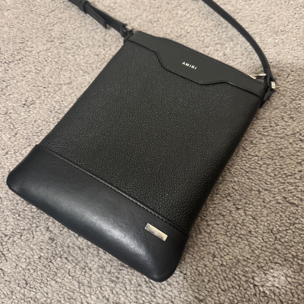 Amiri Black Leather Men's Crossbody Bag